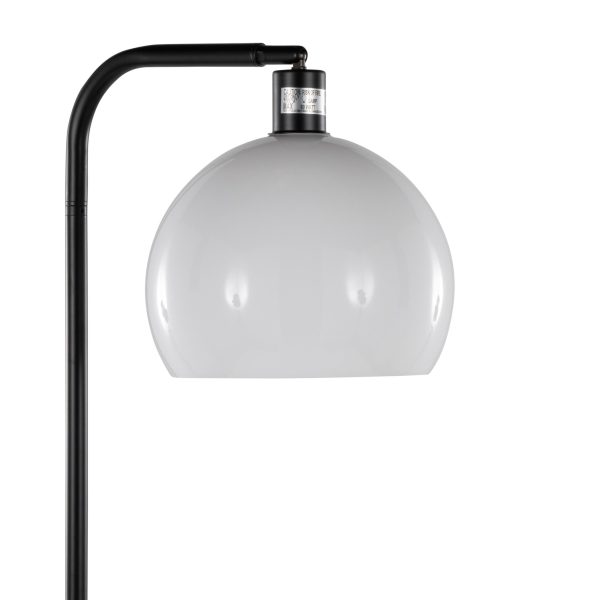Symbol Contemporary Black Metal and Marble Floor Lamp 8