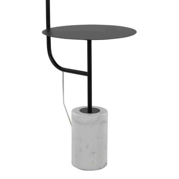 Symbol Contemporary Black Metal and Marble Floor Lamp 9