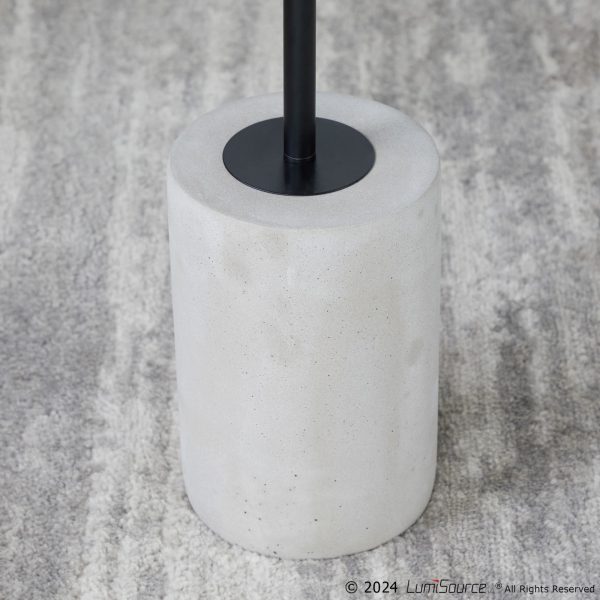 Symbol Contemporary Concrete and Black Steel Side Table 5