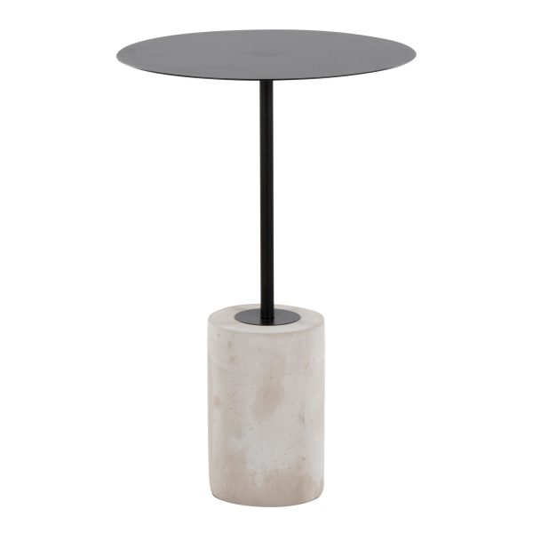 Symbol Contemporary Concrete and Black Steel Side Table 8
