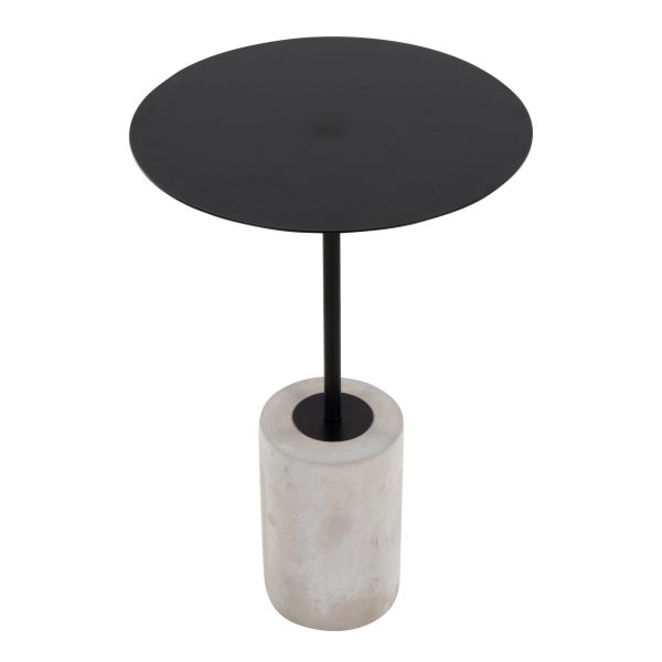 Symbol Contemporary Concrete and Black Steel Side Table 9