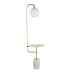 Symbol Contemporary Gold Metal and Marble Floor Lamp Table 31 Symbol Contemporary Gold Metal and Marble Floor Lamp Table