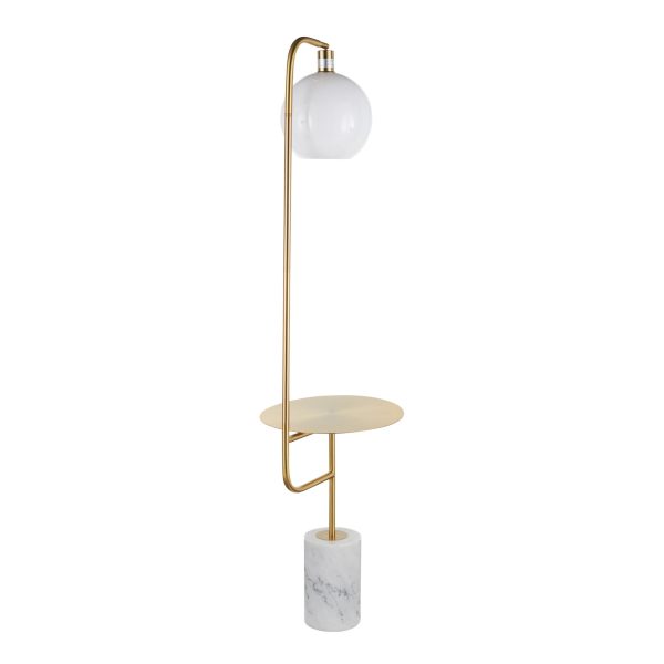 Symbol Contemporary Gold Metal and Marble Floor Lamp Table 11