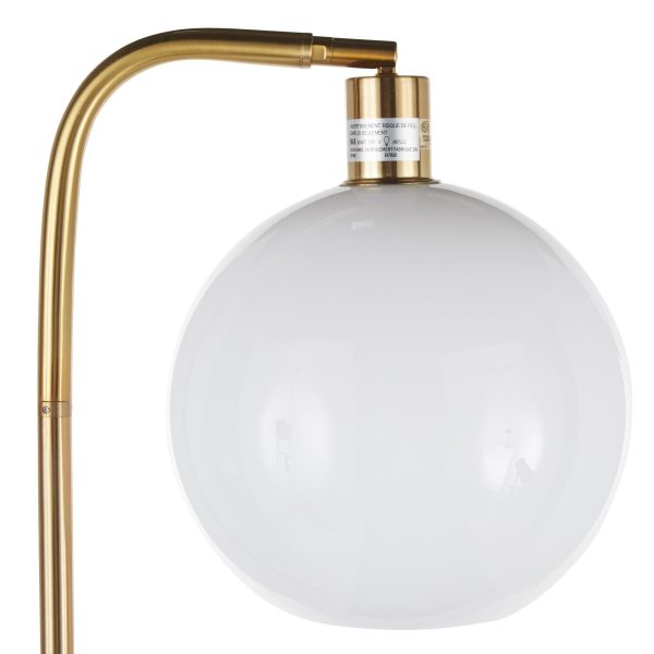 Symbol Contemporary Gold Metal and Marble Floor Lamp Table 14