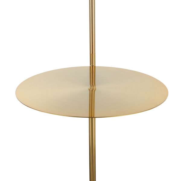Symbol Contemporary Gold Metal and Marble Floor Lamp Table 15
