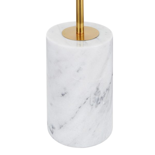 Symbol Contemporary Gold Metal and Marble Floor Lamp Table 17