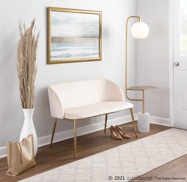 Symbol Contemporary Gold Metal and Marble Floor Lamp Table 2