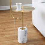 Symbol Contemporary Gold Metal and Marble Floor Lamp Table 27 Symbol Contemporary Gold Metal and Marble Floor Lamp Table