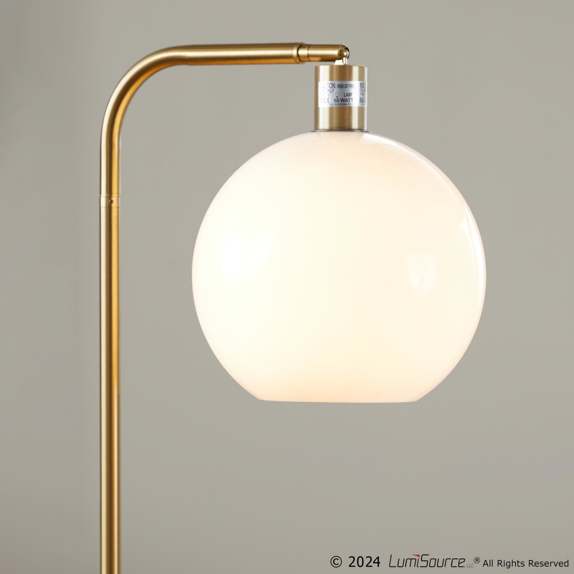 Symbol Contemporary Gold Metal and Marble Floor Lamp Table 8 Symbol Contemporary Gold Metal and Marble Floor Lamp Table - Image 8