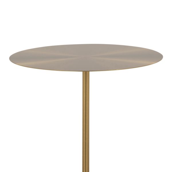 Symbol Contemporary Gold Metal and White Marble Side Table 10