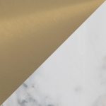 Symbol Contemporary Gold Metal and White Marble Side Table 24 Symbol Contemporary Gold Metal and White Marble Side Table