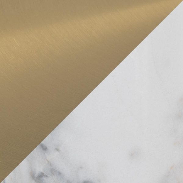 Symbol Contemporary Gold Metal and White Marble Side Table 12