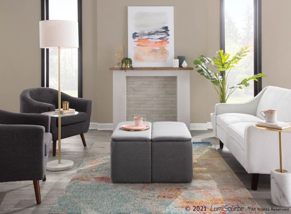Symbol Contemporary Gold Metal and White Marble Side Table 6