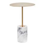 Symbol Contemporary Gold Metal and White Marble Side Table 19 Symbol Contemporary Gold Metal and White Marble Side Table