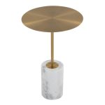 Symbol Contemporary Gold Metal and White Marble Side Table 20 Symbol Contemporary Gold Metal and White Marble Side Table