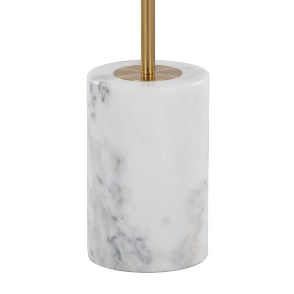 Symbol Contemporary Gold Metal and White Marble Side Table 9