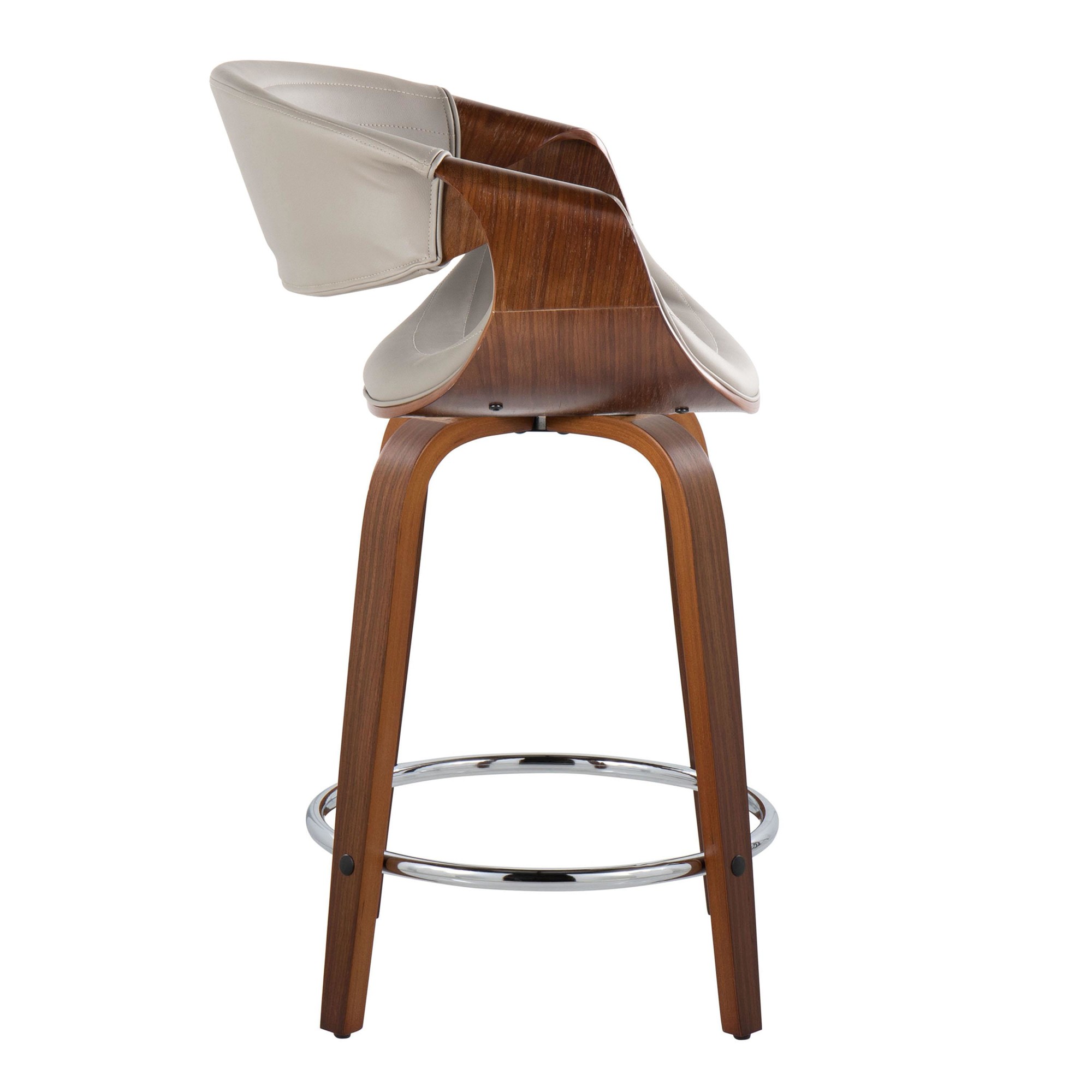 Symphony 24-Inch Walnut and Grey Swivel Counter Stools (Set of 2) 7 Symphony 24-Inch Walnut and Grey Swivel Counter Stools (Set of 2) - Image 7