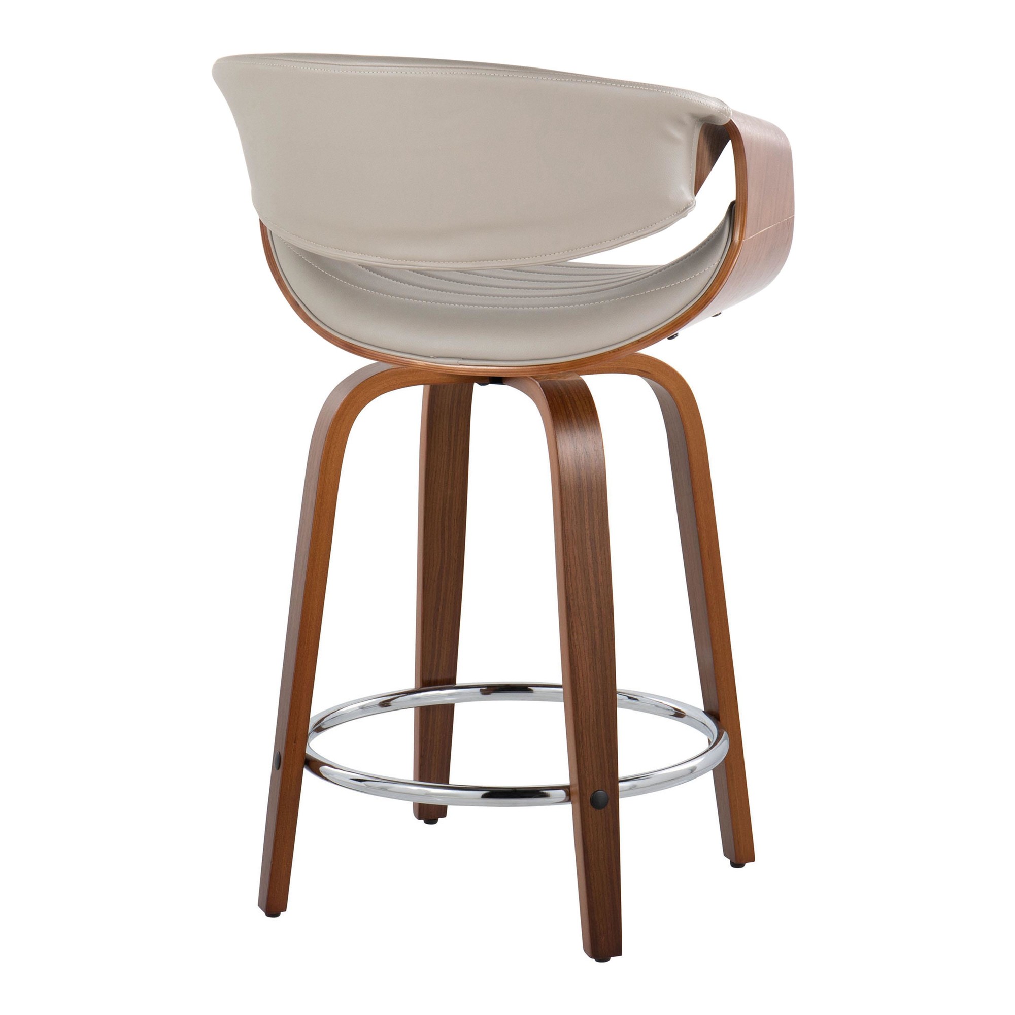 Symphony 24-Inch Walnut and Grey Swivel Counter Stools (Set of 2) 8 Symphony 24-Inch Walnut and Grey Swivel Counter Stools (Set of 2) - Image 8