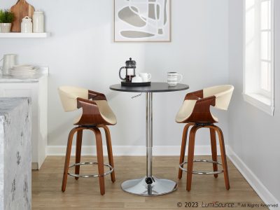 Symphony 24 Mid-Century Modern Cream Swivel Counter Stools (Set of 2)