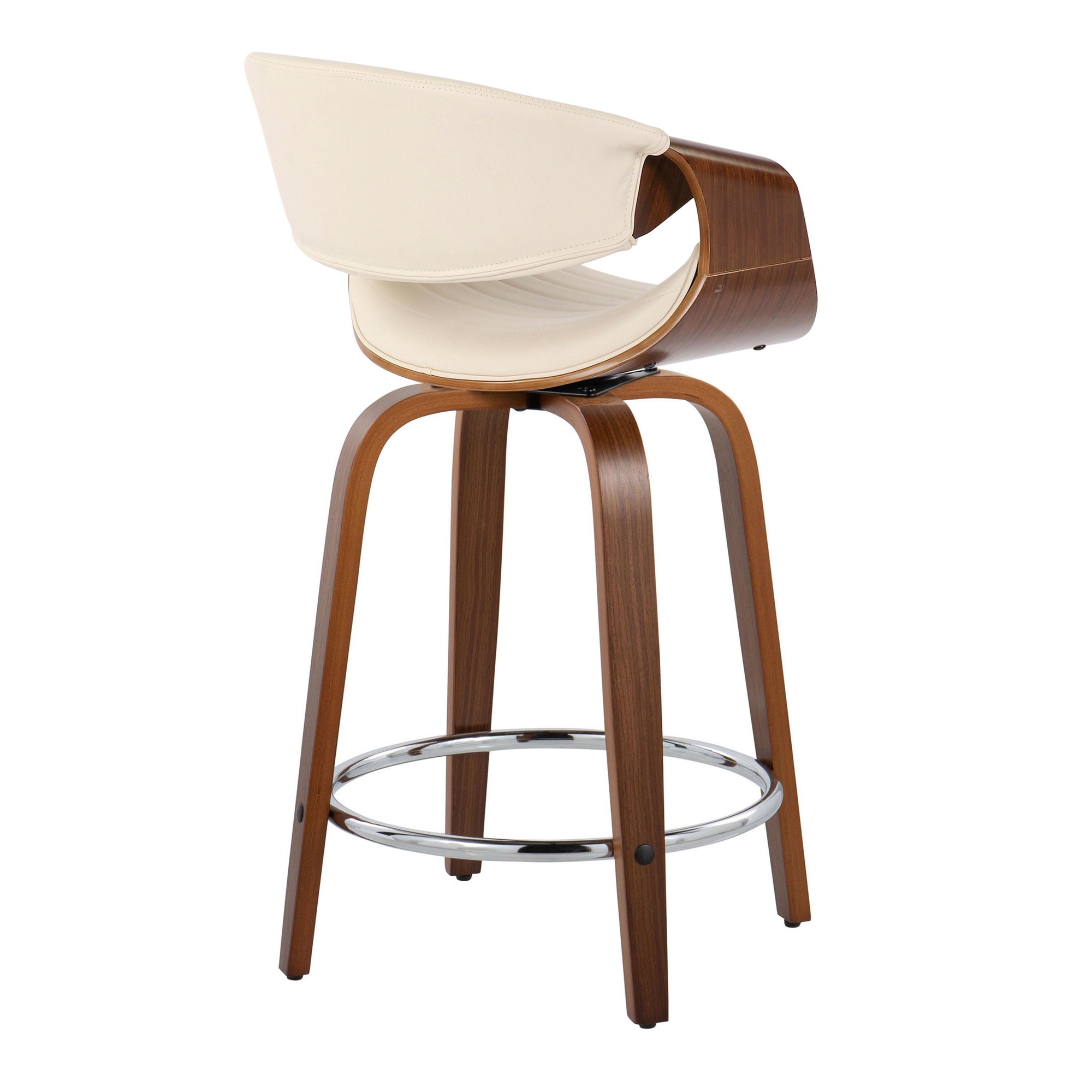 Symphony 24 Mid-Century Modern Cream Swivel Counter Stools (Set of 2) 8 Symphony 24 Mid-Century Modern Cream Swivel Counter Stools (Set of 2) - Image 8