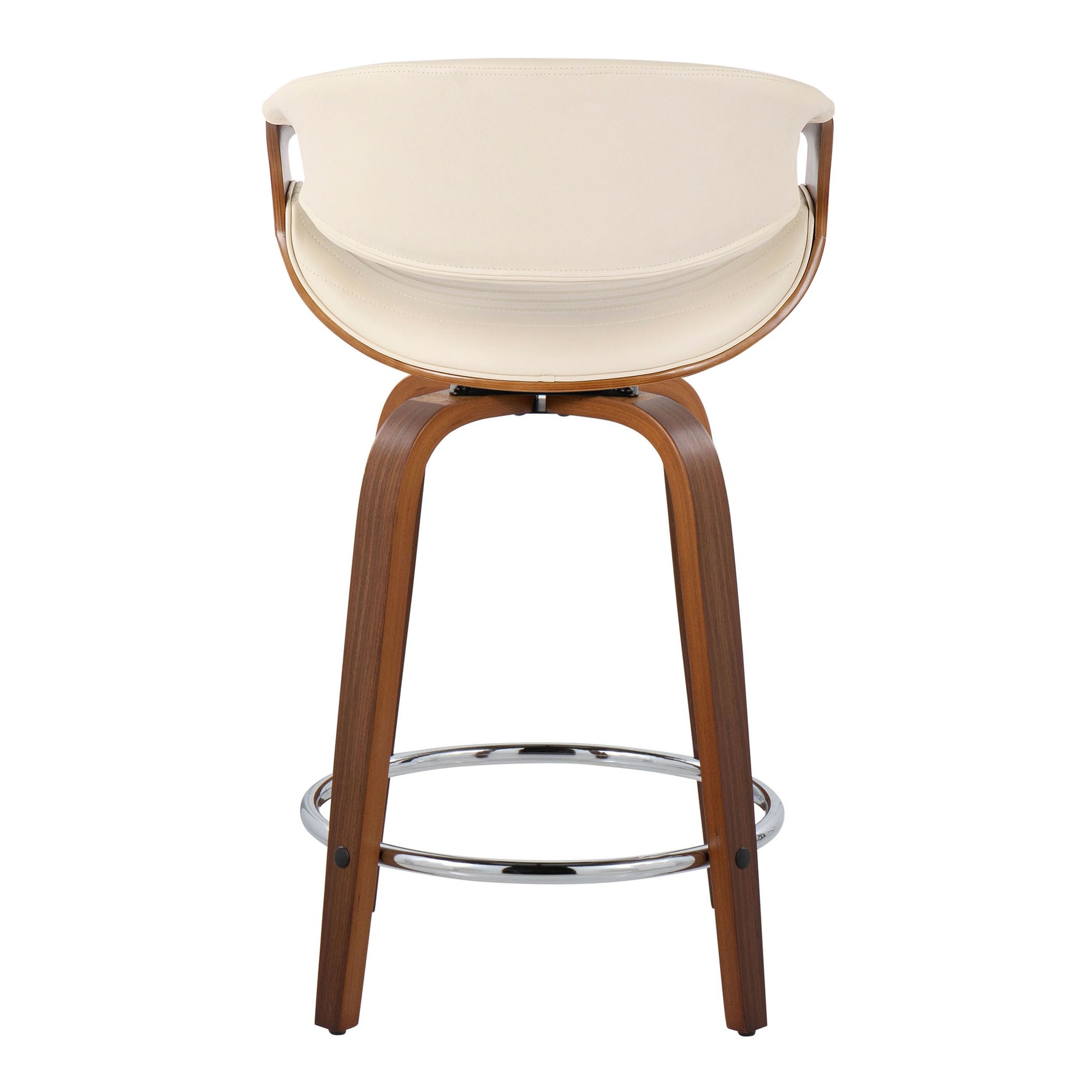 Symphony 24 Mid-Century Modern Cream Swivel Counter Stools (Set of 2) 9 Symphony 24 Mid-Century Modern Cream Swivel Counter Stools (Set of 2) - Image 9