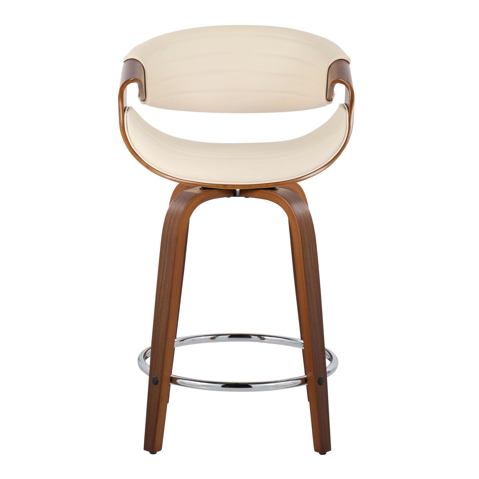 Symphony 24 Mid-Century Modern Cream Swivel Counter Stools (Set of 2) 10 Symphony 24 Mid-Century Modern Cream Swivel Counter Stools (Set of 2) - Image 10