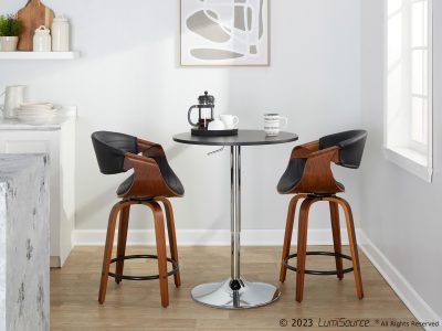 Symphony 24 Mid-Century Modern Swivel Counter Stools (Set of 2)