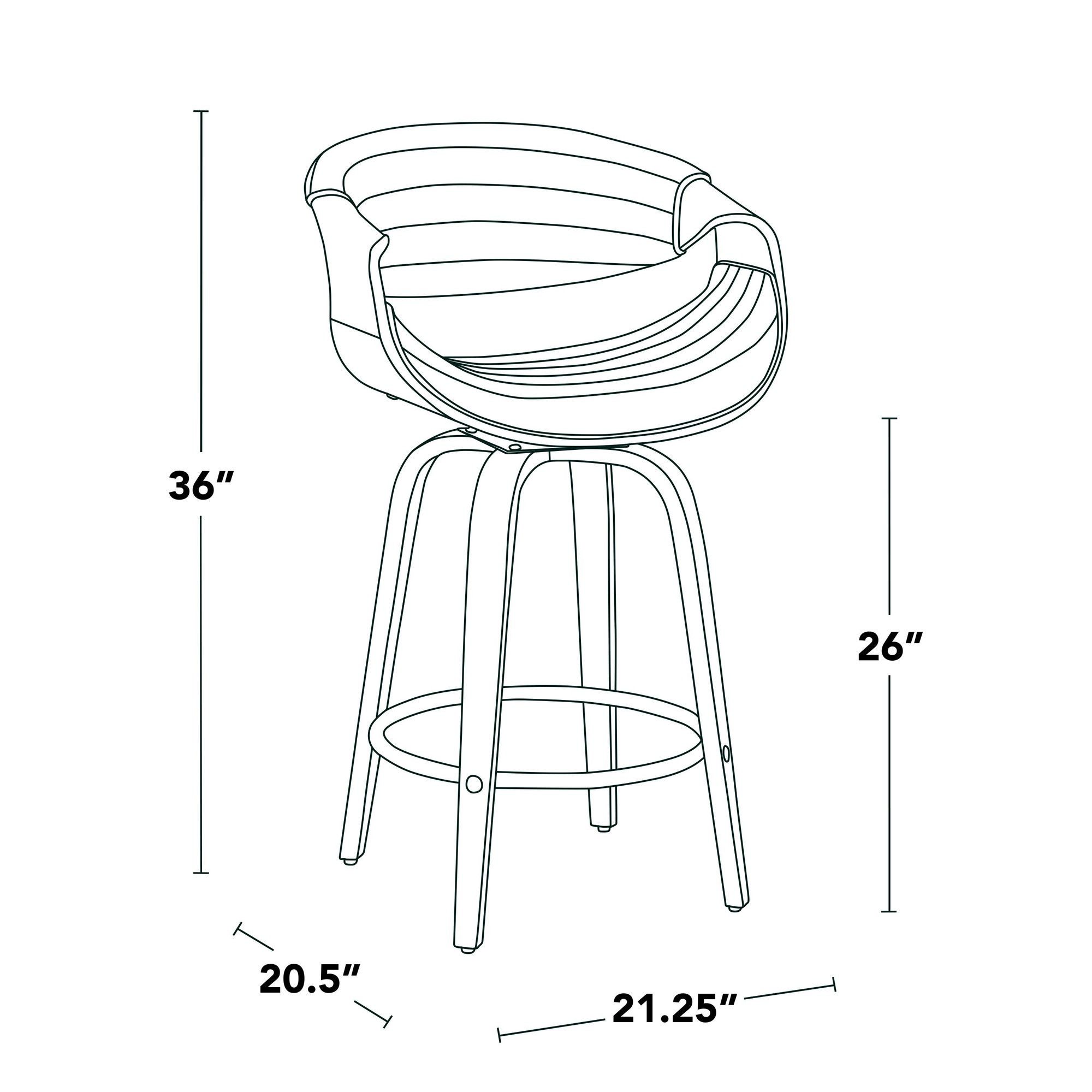 Symphony 26-Inch Light Grey Mid-Century Modern Swivel Counter Stools (Set of 2) 11 Symphony 26-Inch Light Grey Mid-Century Modern Swivel Counter Stools (Set of 2) - Image 11