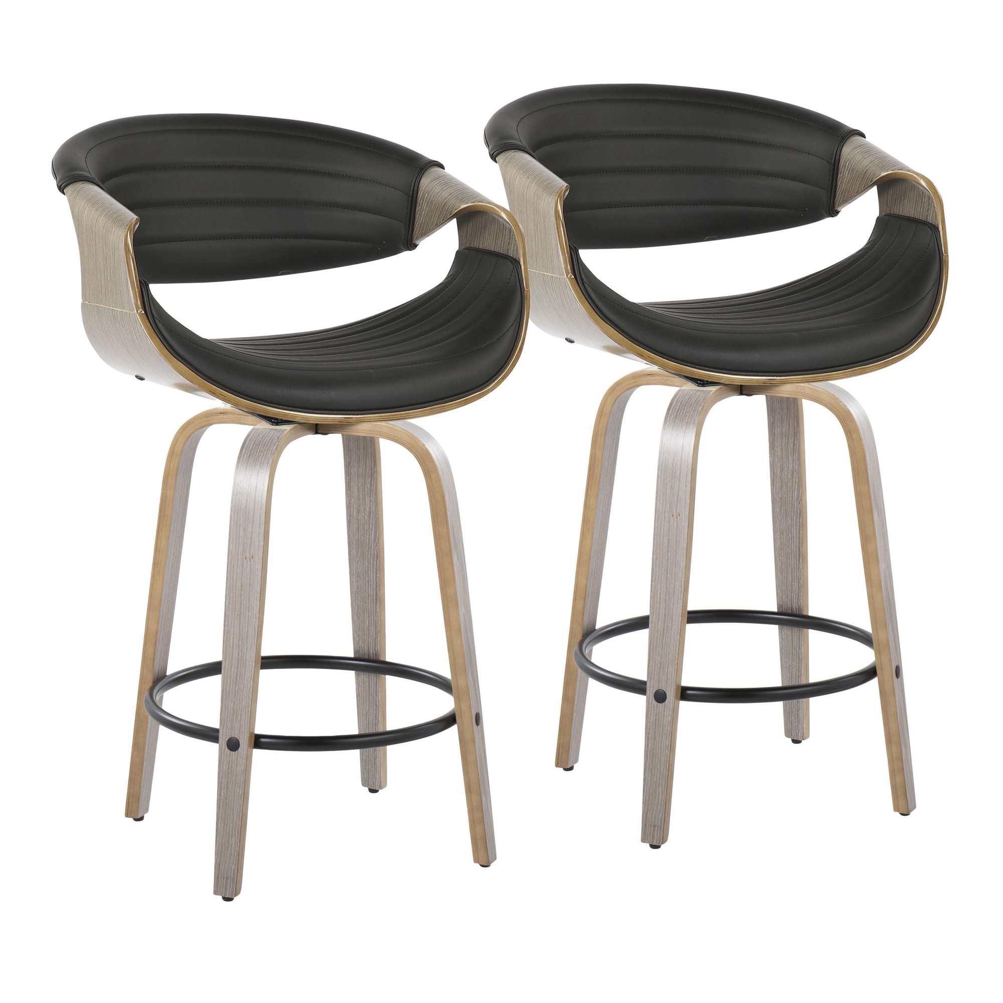 Symphony 26-Inch Light Grey Mid-Century Modern Swivel Counter Stools (Set of 2) 5 Symphony 26-Inch Light Grey Mid-Century Modern Swivel Counter Stools (Set of 2) - Image 5