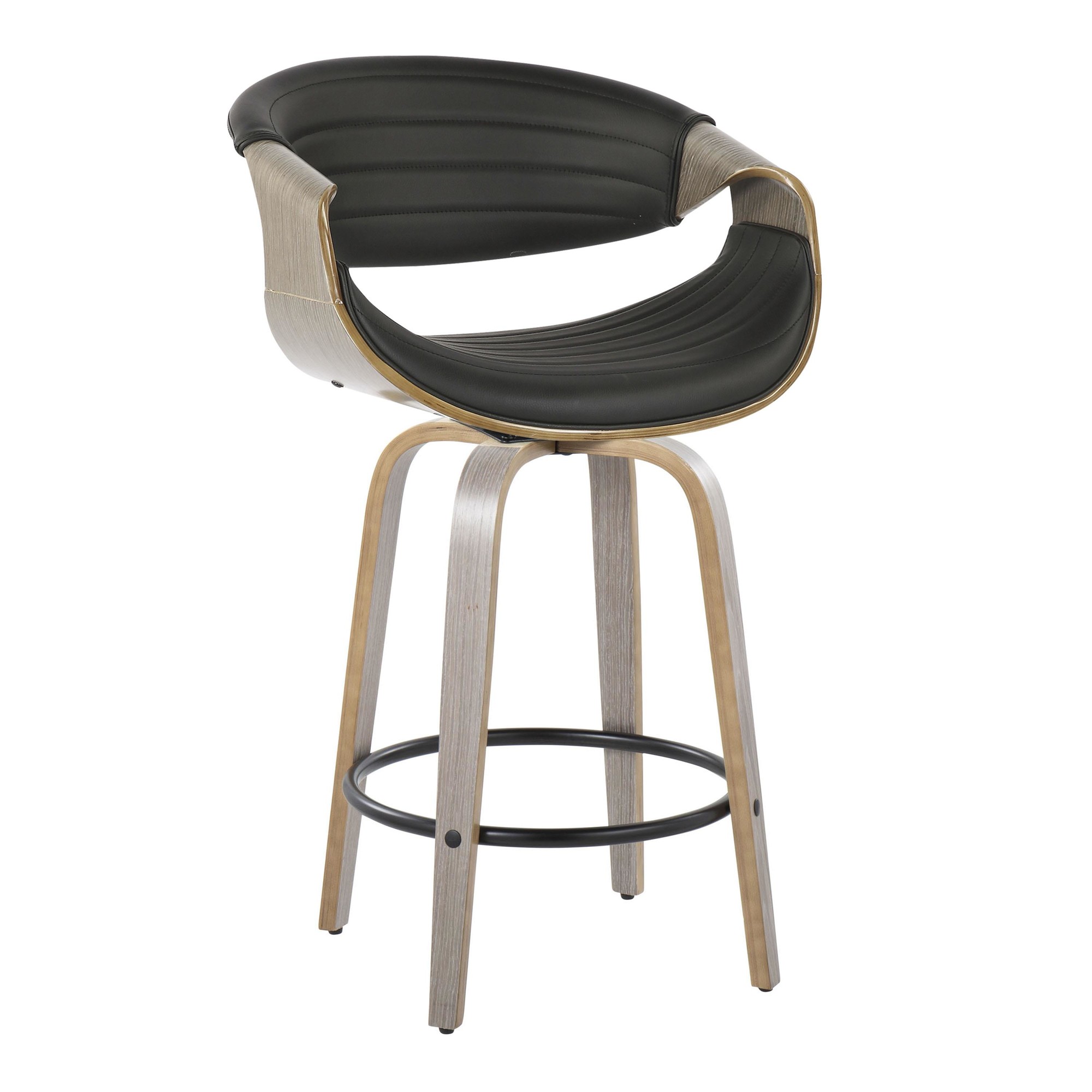 Symphony 26-Inch Light Grey Mid-Century Modern Swivel Counter Stools (Set of 2) 6 Symphony 26-Inch Light Grey Mid-Century Modern Swivel Counter Stools (Set of 2) - Image 6