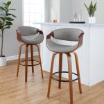Symphony 30 Mid-Century Grey Swivel Barstools (Set of 2) 12 Symphony 30 Mid-Century Grey Swivel Barstools (Set of 2)