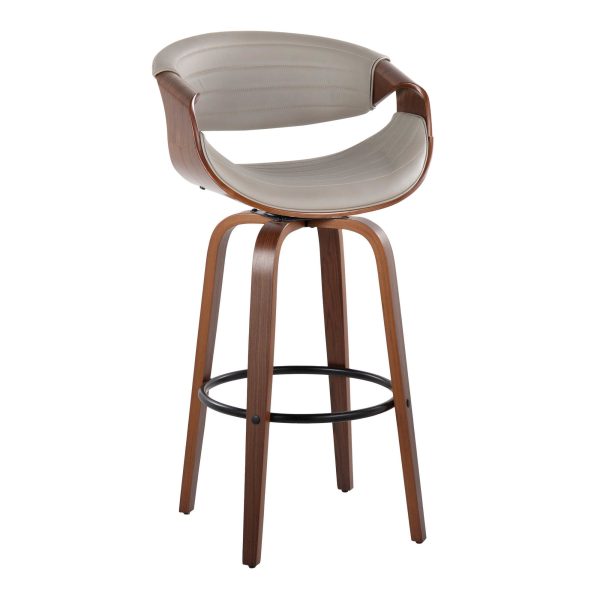 Symphony 30 Mid Century Grey Swivel Barstools Set of 2 3