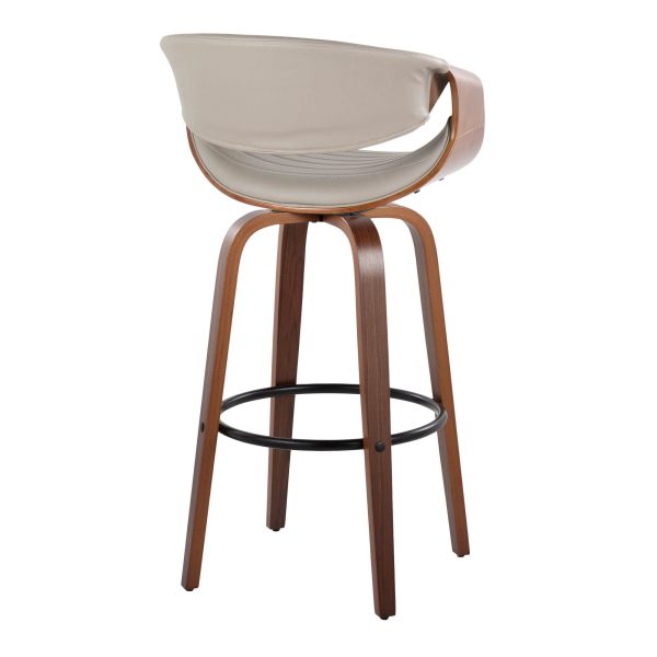 Symphony 30 Mid Century Grey Swivel Barstools Set of 2 5