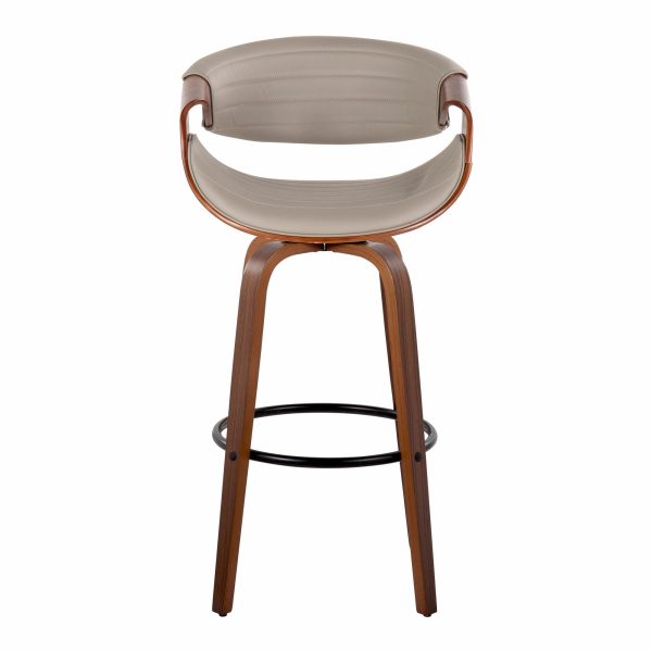 Symphony 30 Mid Century Grey Swivel Barstools Set of 2 7