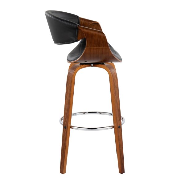 Symphony 30 Mid Century Modern Walnut Barstool Set Set of 2 4