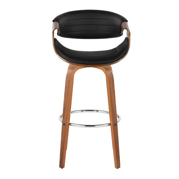 Symphony 30 Mid Century Modern Walnut Barstool Set Set of 2 7