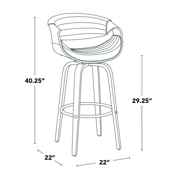Symphony 30 Mid Century Modern Walnut Barstool Set Set of 2 8