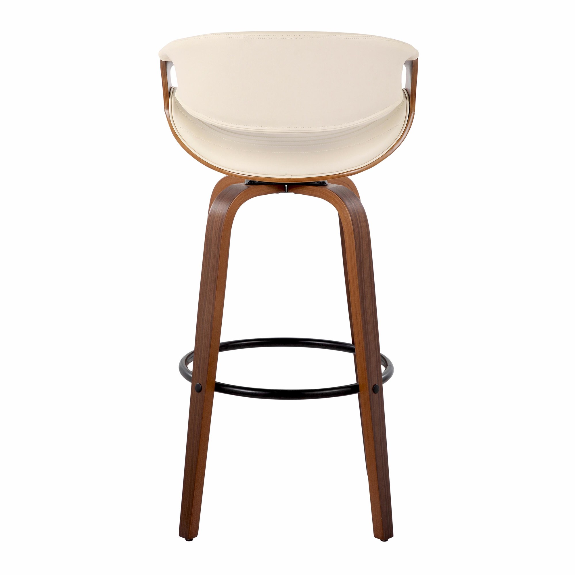 Symphony 30 Mid-Century Modern Walnut/Black Swivel Barstools (Set of 2) 7 Symphony 30 Mid-Century Modern Walnut/Black Swivel Barstools (Set of 2) - Image 7