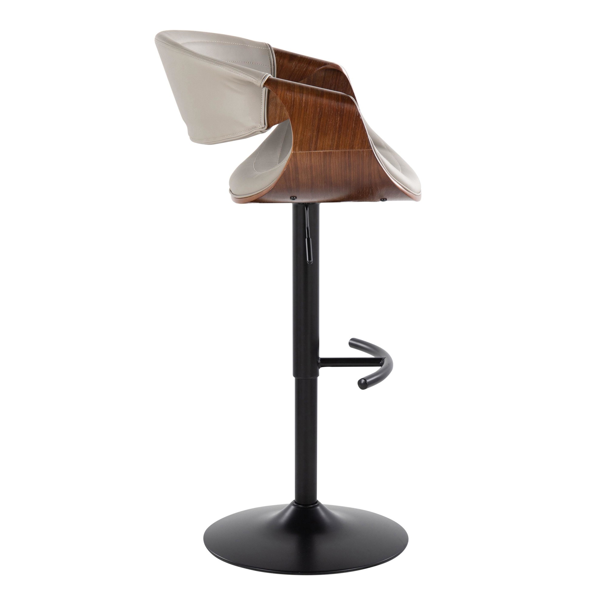 Symphony Grey Faux Leather Black Swivel Barstool Pair (Set of 2) 6 Symphony Grey Faux Leather Black Swivel Barstool Pair (Set of 2) - Image 6