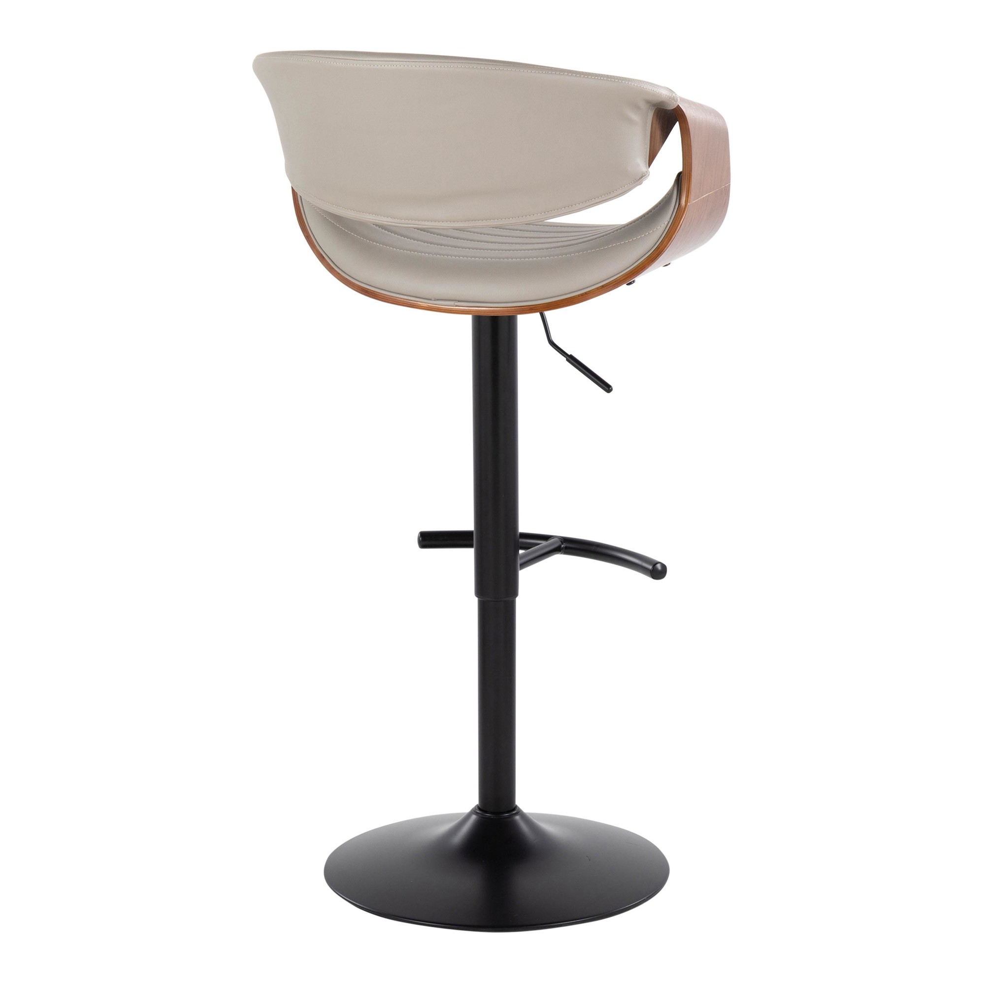 Symphony Grey Faux Leather Black Swivel Barstool Pair (Set of 2) 7 Symphony Grey Faux Leather Black Swivel Barstool Pair (Set of 2) - Image 7