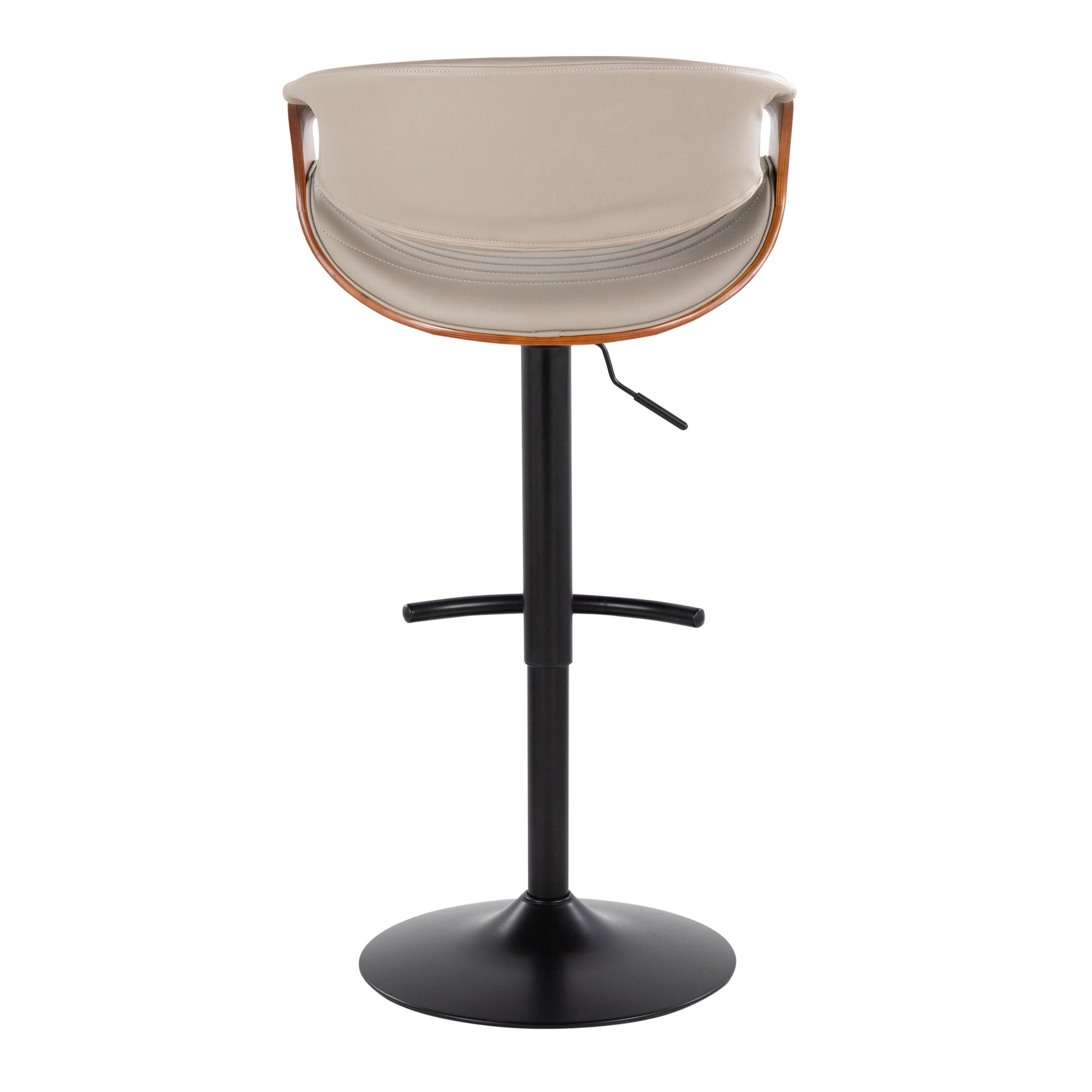 Symphony Grey Faux Leather Black Swivel Barstool Pair (Set of 2) 8 Symphony Grey Faux Leather Black Swivel Barstool Pair (Set of 2) - Image 8