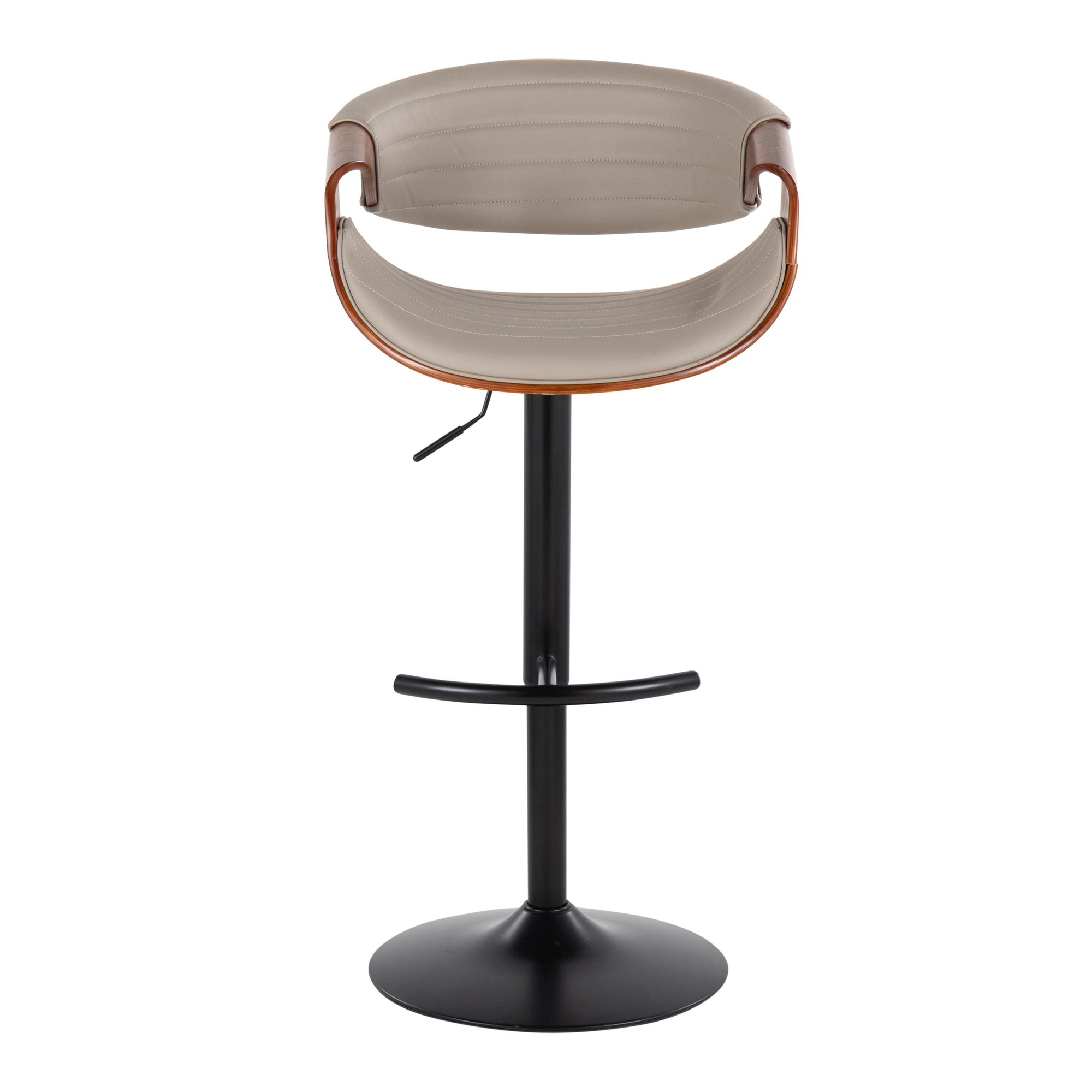 Symphony Grey Faux Leather Black Swivel Barstool Pair (Set of 2) 9 Symphony Grey Faux Leather Black Swivel Barstool Pair (Set of 2) - Image 9