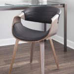 Symphony Light Grey Wood Black Faux Leather Mid-Century Chair 15 Symphony Light Grey Wood Black Faux Leather Mid-Century Chair