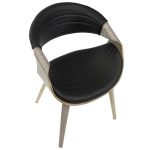 Symphony Light Grey Wood Black Faux Leather Mid-Century Chair 24 Symphony Light Grey Wood Black Faux Leather Mid-Century Chair