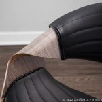 Symphony Light Grey Wood Black Faux Leather Mid-Century Chair 14 Symphony Light Grey Wood Black Faux Leather Mid-Century Chair