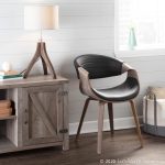 Symphony Light Grey Wood Black Faux Leather Mid-Century Chair 17 Symphony Light Grey Wood Black Faux Leather Mid-Century Chair