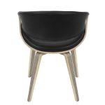 Symphony Light Grey Wood Black Faux Leather Mid-Century Chair 22 Symphony Light Grey Wood Black Faux Leather Mid-Century Chair