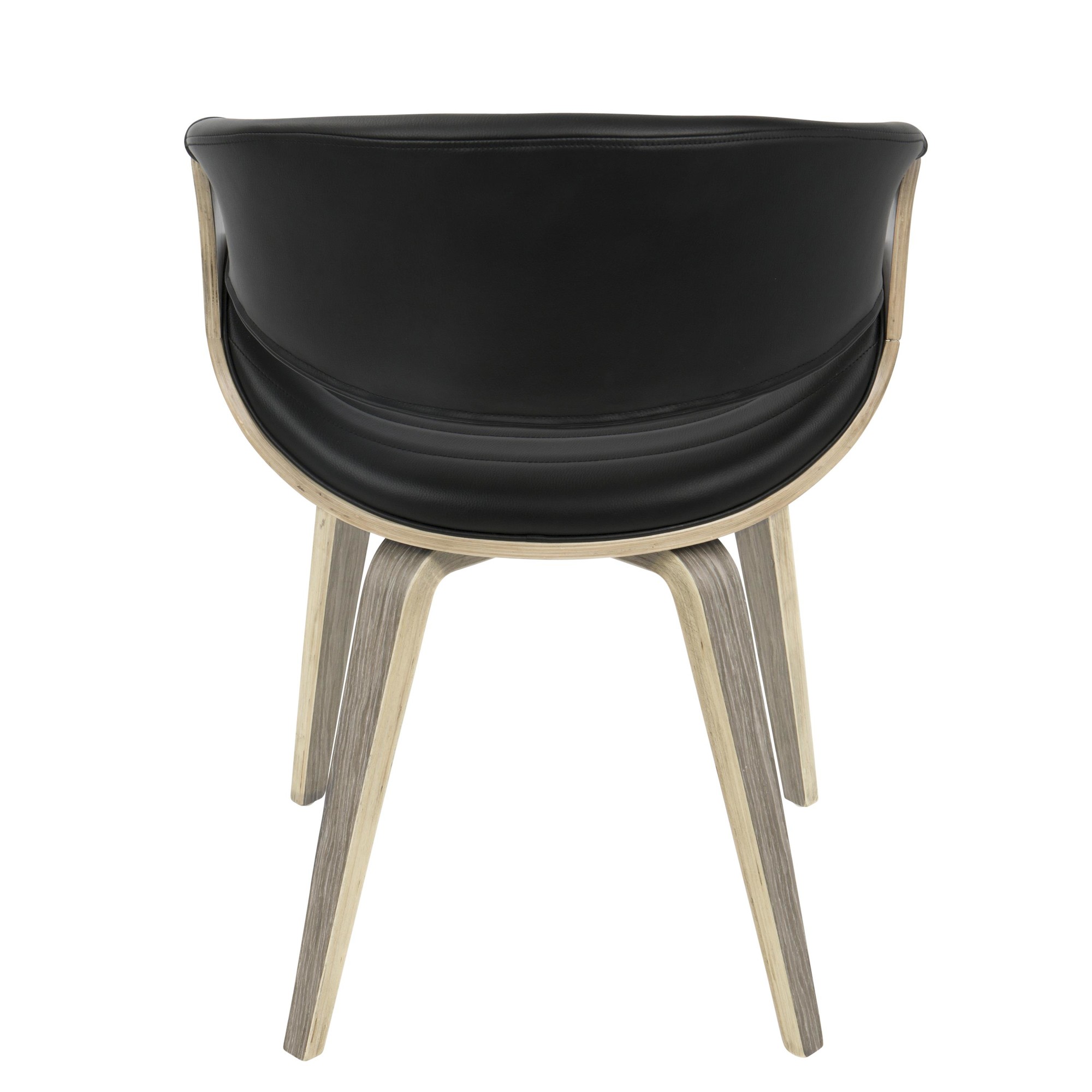 Symphony Light Grey Wood Black Faux Leather Mid-Century Chair 9 Symphony Light Grey Wood Black Faux Leather Mid-Century Chair - Image 9