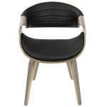 Symphony Light Grey Wood Black Faux Leather Mid-Century Chair 23 Symphony Light Grey Wood Black Faux Leather Mid-Century Chair