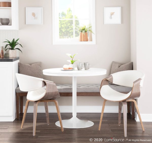 Symphony Mid Century Light GreyWhite Accent Chair 1
